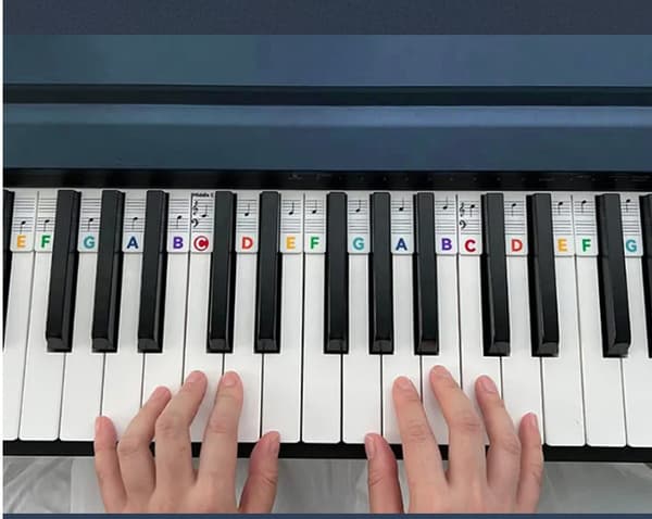 88-Key Silicone Piano Keyboard Stickers MultiColor