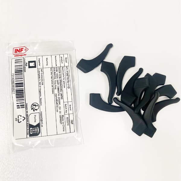 6 par ørekroker for briller Black