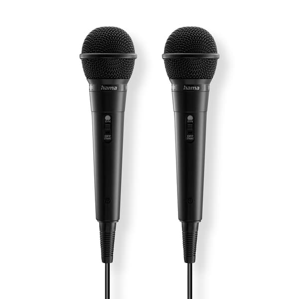 Mikrofon Karaoke Dynamisk Mono 2-Pack Svart