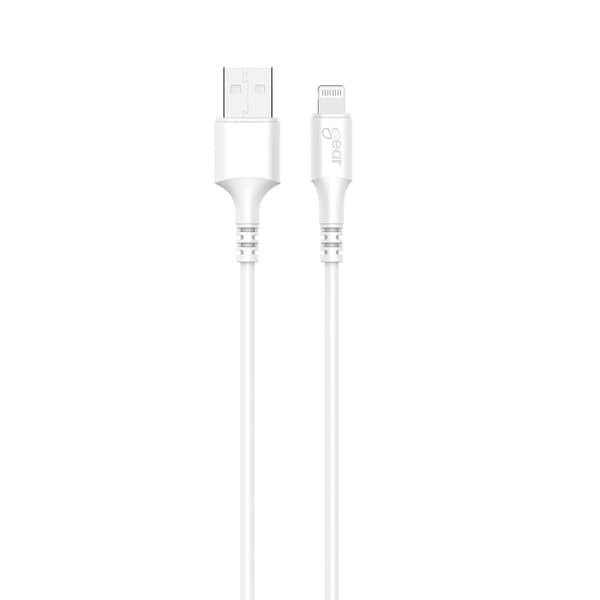 Rund ladekabel Lightning til USB-A 1m Hvit MFI