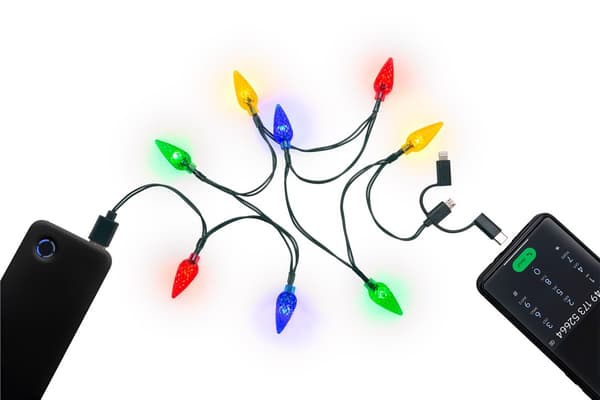 USB-ladekabel for smarttelefon med LED-lys
