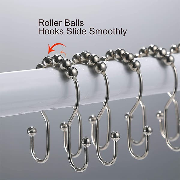12-Pack duschdraperikrokar ringar - smidig glidning Silver