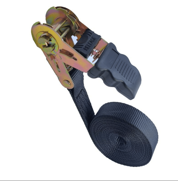 4M Heavy Duty Ratchet Bindestropper, 2,5 cm brede sorte laststropper