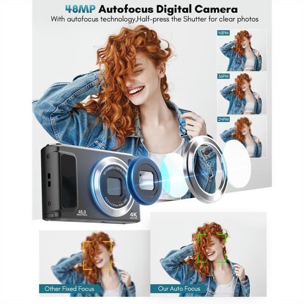 4K HD digitalkamera med stabilisering DC308 White