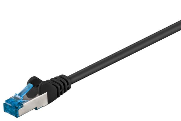 CAT 6A patchkabel, S/FTP (PiMF), svart