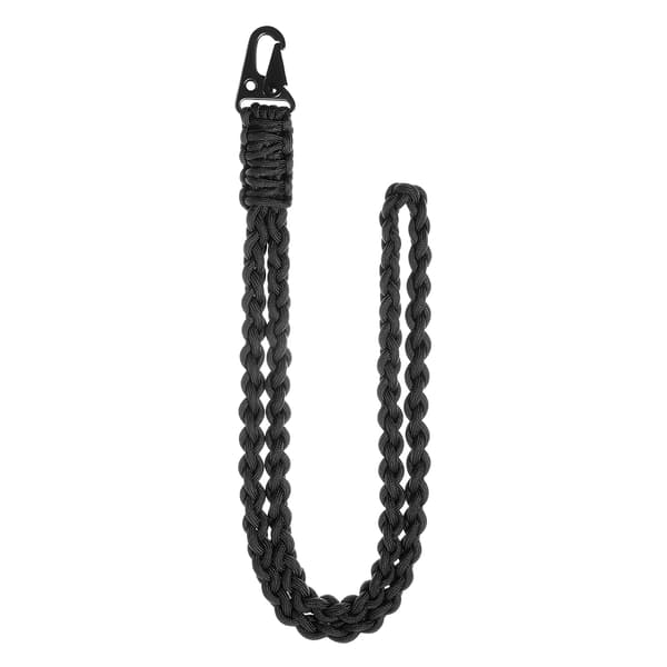 Multifunksjonell håndvevd nøkkelring i paracord Black