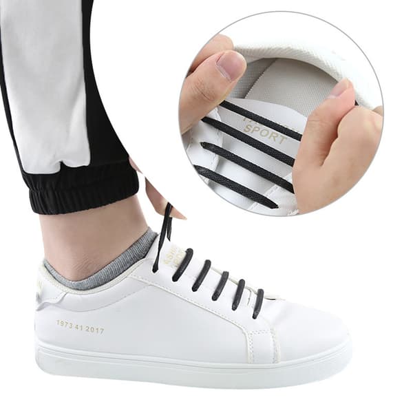 Silikone snørebånd uden binding Black