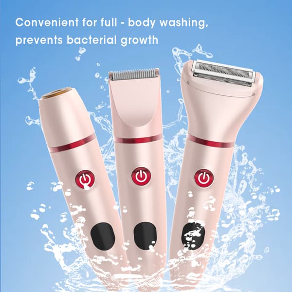 3-i-1 Elektrisk hårfjerningstrimmer for kvinner - Rosa