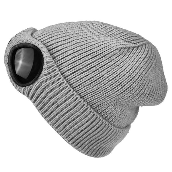 Stickad Mössa med Skyddsglasögon Grey