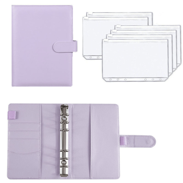 A6 Ringpärm med 12 Plastfickor Purple