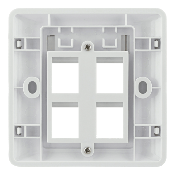 Flush mount for Keystone, 4 ports, white