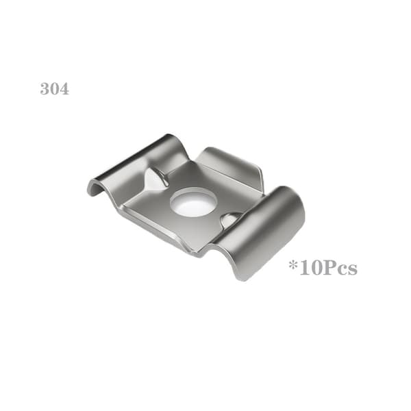 304 Rustfritt Stål Dobbel Stang Matte Gjerdefeste - 10 Stk