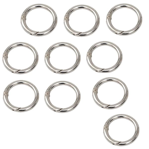 Pyöreät avaimenperät karabiinilla 10 kpl Silver