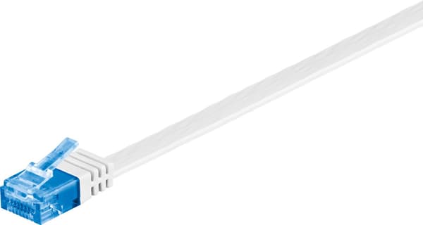 Flad netværkskabel CAT 6A, U/UTP, hvid