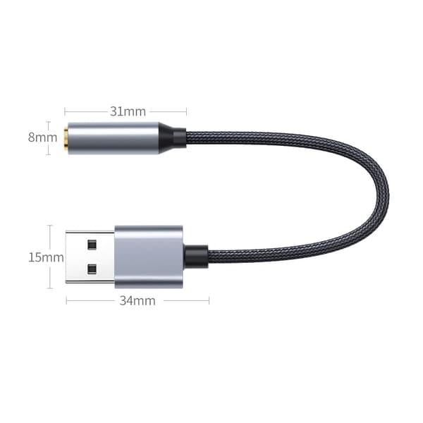 USB til 3.5mm Lydkabel: Perfekt til PC, Headset og Mikrofon - 0.2m