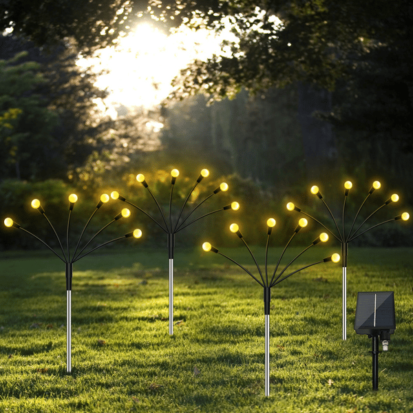 Solcellsdriven Trädgårdsbelysning, 8 LED-Lampor - 4 pack WarmWhite