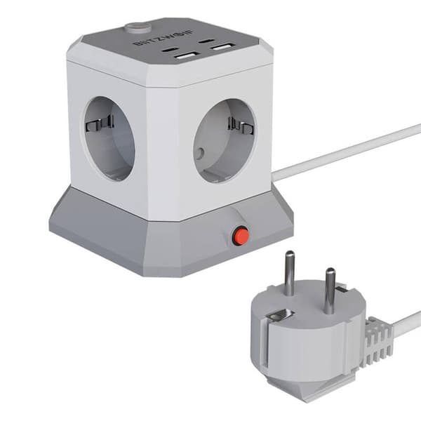 BlitzWolf BW-EC1 4xAC 2xUSB-A 2xUSB-C forlænger