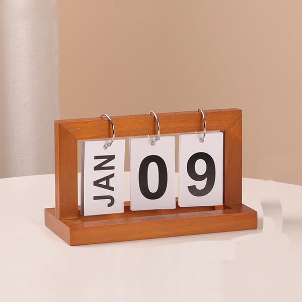 Minimalistisk träkalender i evighet Brown