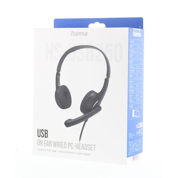 Headset PC Office Stereo On-Ear HS-USB250 V2 Sort