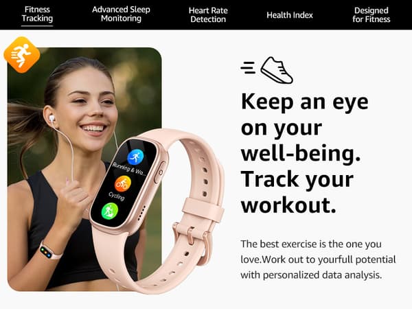 Smartwatch med Bluetooth och Hälsoövervakning Pink