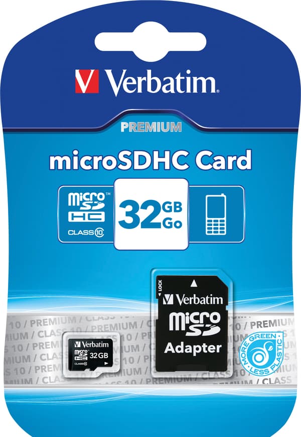MicroSDHC, 32GB,  Class 10, inkl adapter