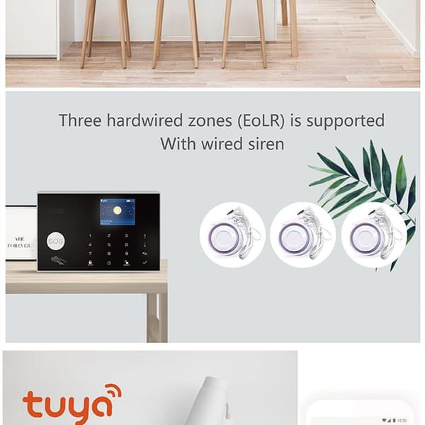 Tuya trådløst WiFi+GSM alarmsystem