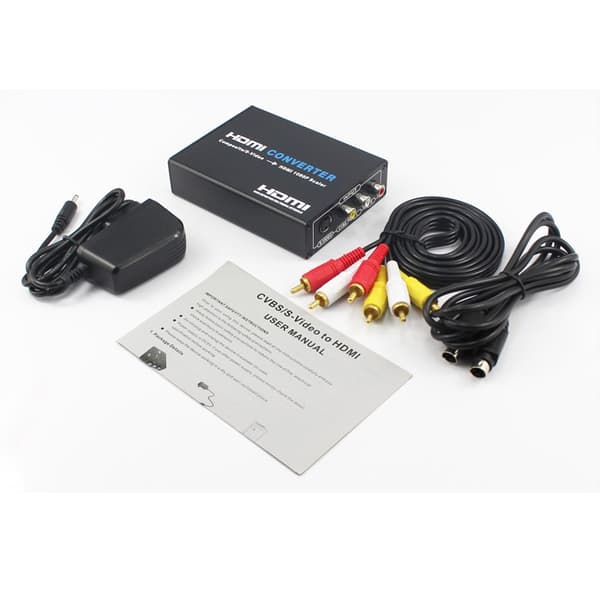 Omformer, AV og S-video til HDMI Black
