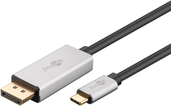 USB-C™ til DisplayPort™-kabel, 2 m, sort;sølv