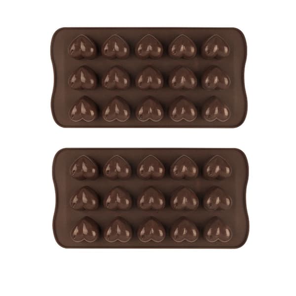 2-Delt Silikon Hjerteformet Sjokoladebakeform - Perfekt for DIY Godbiter