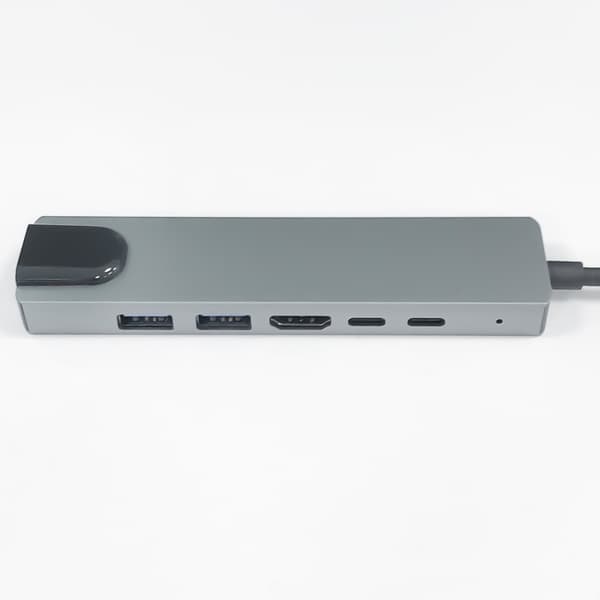 6 osaa 1  C-tyypin  Hub Dock adapteri Grey