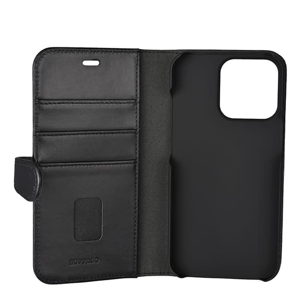 Wallet Læder Til 3 kort iPhone 13 Pro Sort