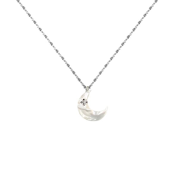S925 Sølv Halskæde Måne Silver