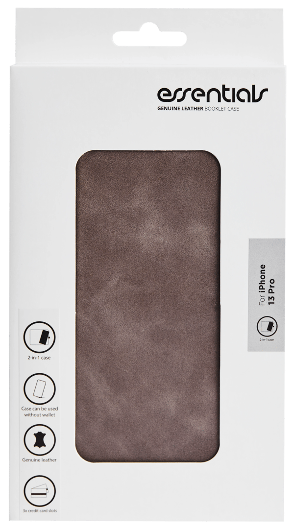 iPhone 13 Pro leather wallet, detachable, Grey