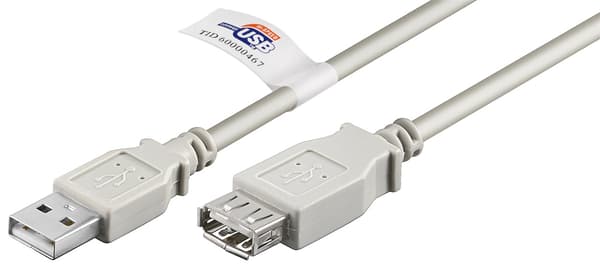 USB 2.0 höghastighetsförlängningskabel med USB-certifikat