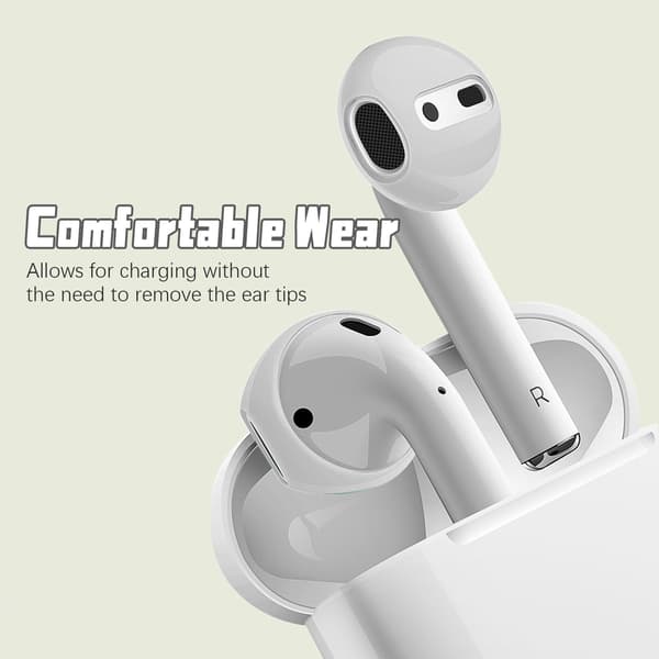 Silikone ørehætter cover til AirPods 1/2 generation White