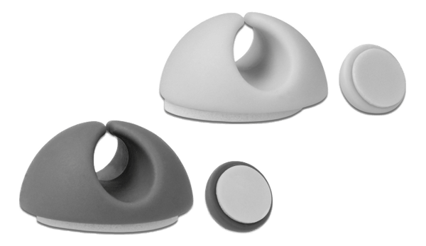 Adhesive cable holder, 6-pack, 3x grey, 3x white, TRP