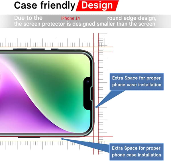 2.5D mobiilinäyttösuoja iPhone 14:lle, 2 kpl
