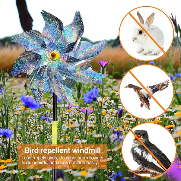 Reflekterende fugleskremsel-vindmølle 10-Pack