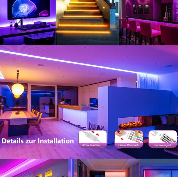 Smarta LED-slingor 15M med WiFi-kontroller & APP