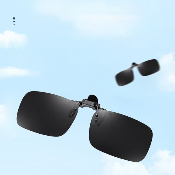 Polariserte Clip-on Solbriller - Medium Størrelse Speil Black