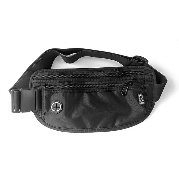 Midjeväska med RFID-Blockering - Förhindra Stöld Black