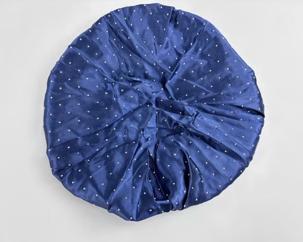 Nattmössa i satin med strass NavyBlue