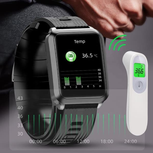 Smartklokke blodtrykksmåler Black
