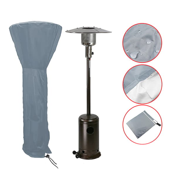 Vedenpitävä puutarhapation lämmittimen kansi Grey S