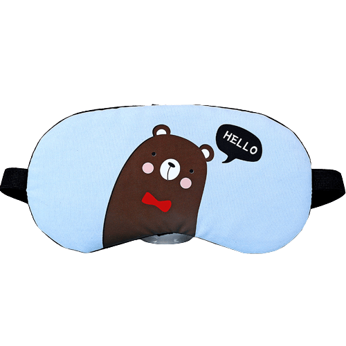 Sovmask med Gulligt Tryck Blue