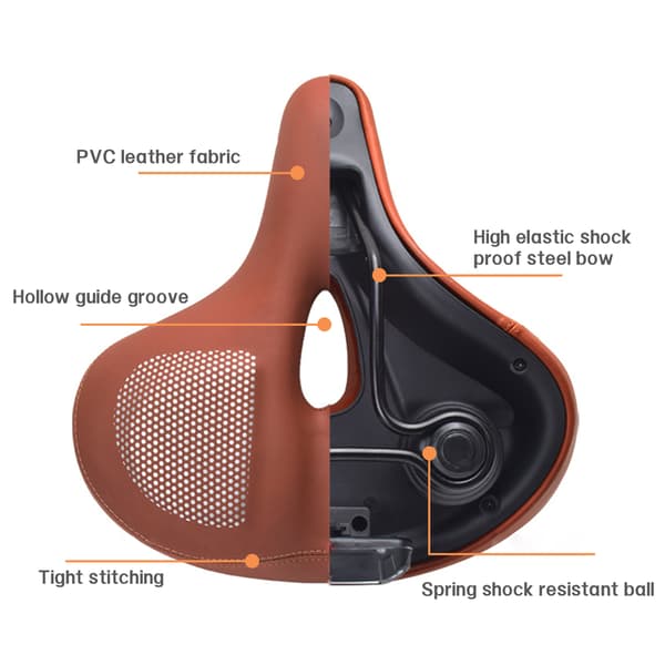 Cykelsadel af skum Brown