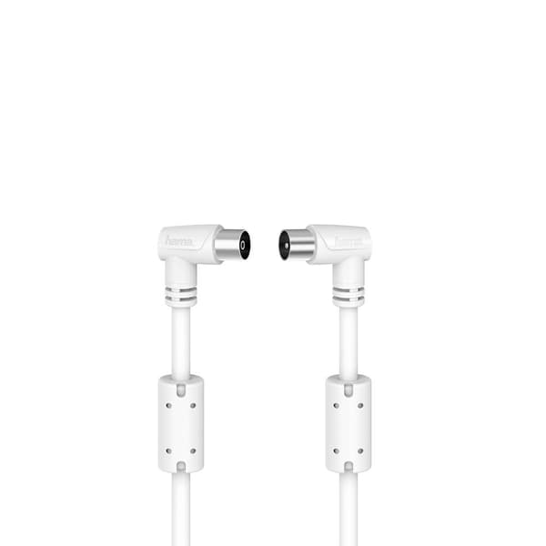 Antennekabel Vinklet 90dB Hvit 5.0m