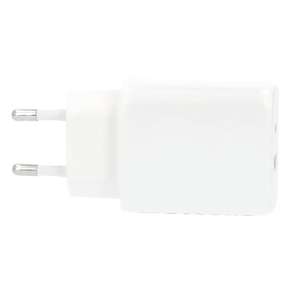 Lader 220V 1xUSB-C + 1xUSB-A PD/PPS 25W + 18W QC Hvitit