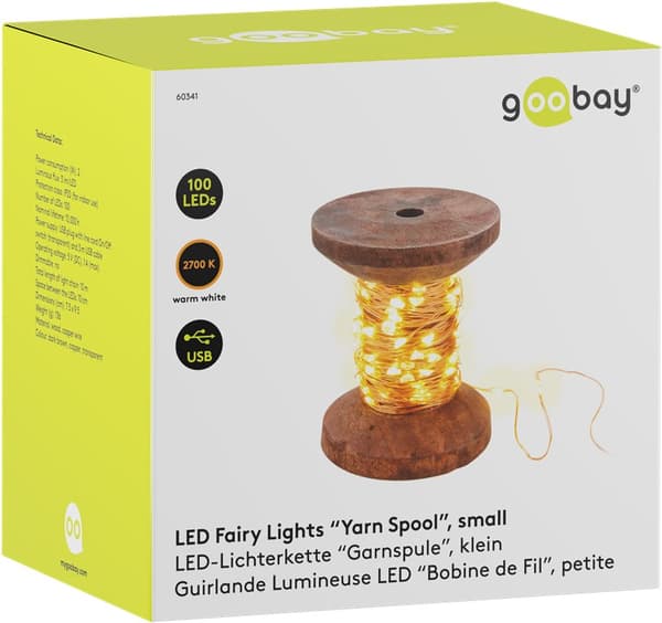 LED-lysyskæde "Garnspole", lille