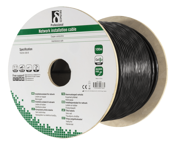 U/FTP Cat6 Installation Outdoor cable 100m black
